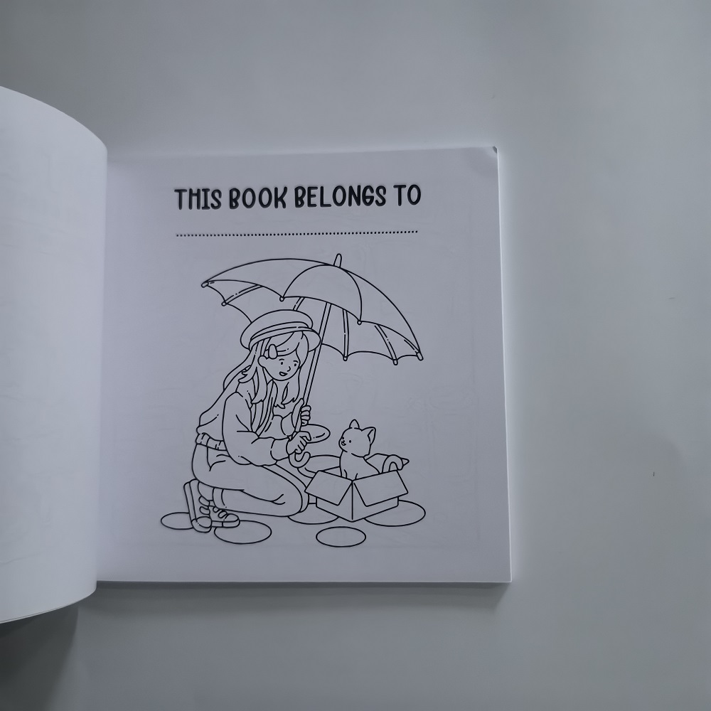 Kat en meisje Leuk, gemakkelij - Adult Coloring Book Stress Relief recensie en prijs